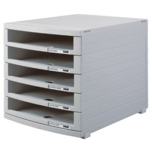 HAN ladebox CONTUR, 5 open laden, lichtgrijs