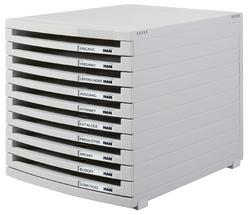 HAN ladebox CONTUR, 10 open laden, lichtgrijs, A4/B4/C4