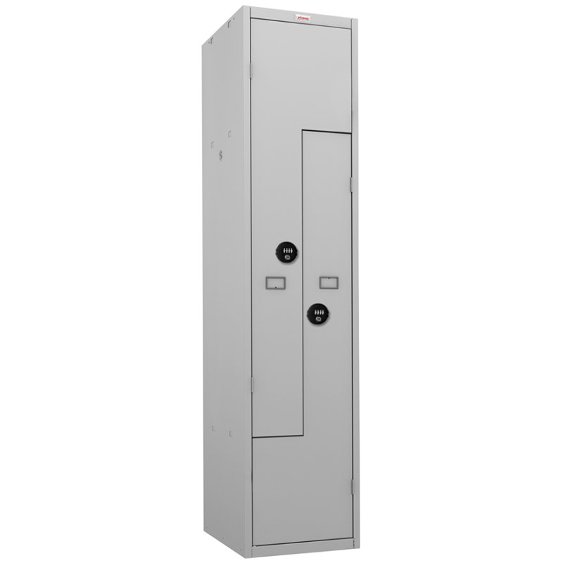 phoenix Z-locker PLZ1, 2 doors, electronic lock, light grey