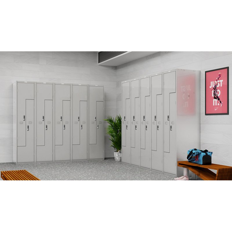 phoenix Z-locker PLZ1, 2 doors, electronic lock, light grey