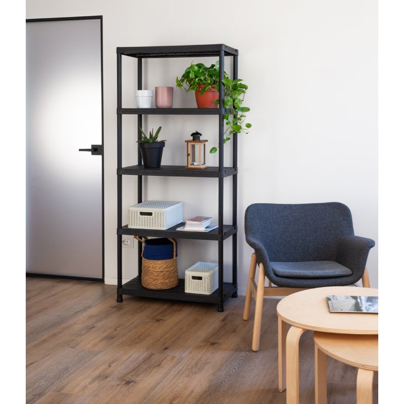 PAPERFLOW étagère universelle 84, 5 tablettes, noir