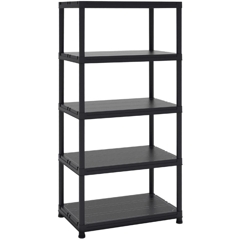 PAPERFLOW universal shelving unit, black, 5 shelves, 900×600×1800 mm
