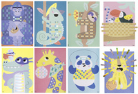 folia set de tressage Animaux de forêt, 225 pièces, 8 motifs, assorti