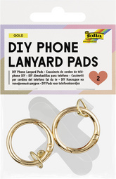 folia DIY Phone Lanyard phone cord adhesive pads, silver, 2 pieces
