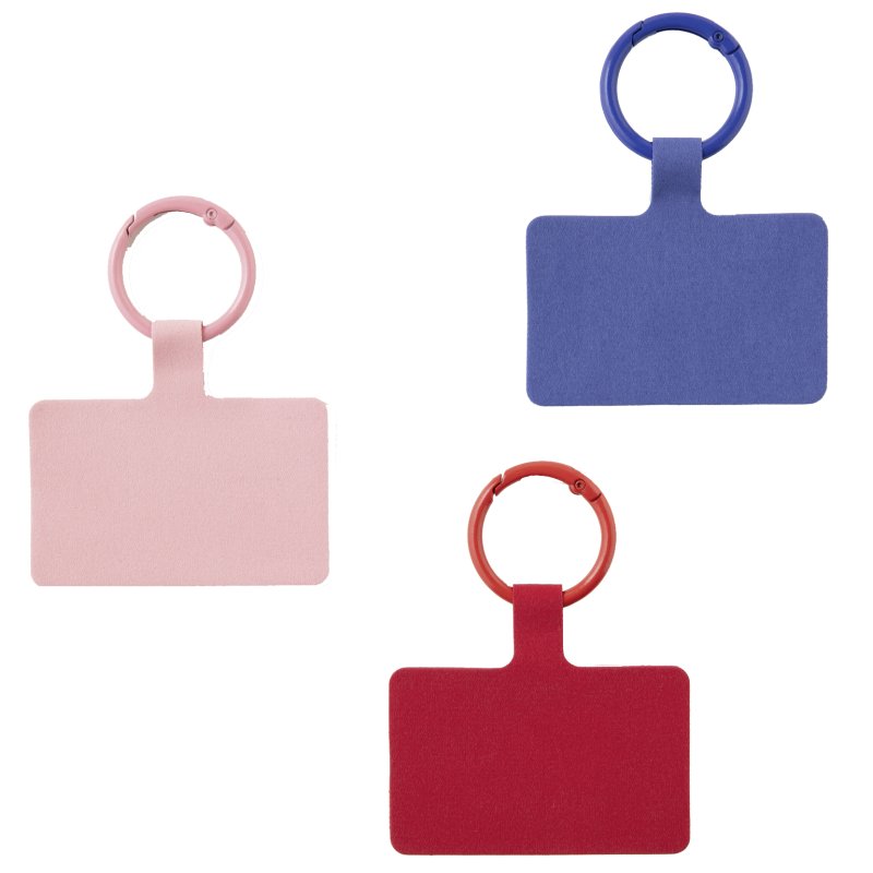 folia DIY Phone Lanyard adhesive fastening rings, 3 pieces, red/blue/pink