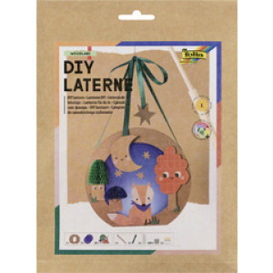 folia DIY Lantaarn-Knutselset woodland, kraft, met decoratielampje en batterijen