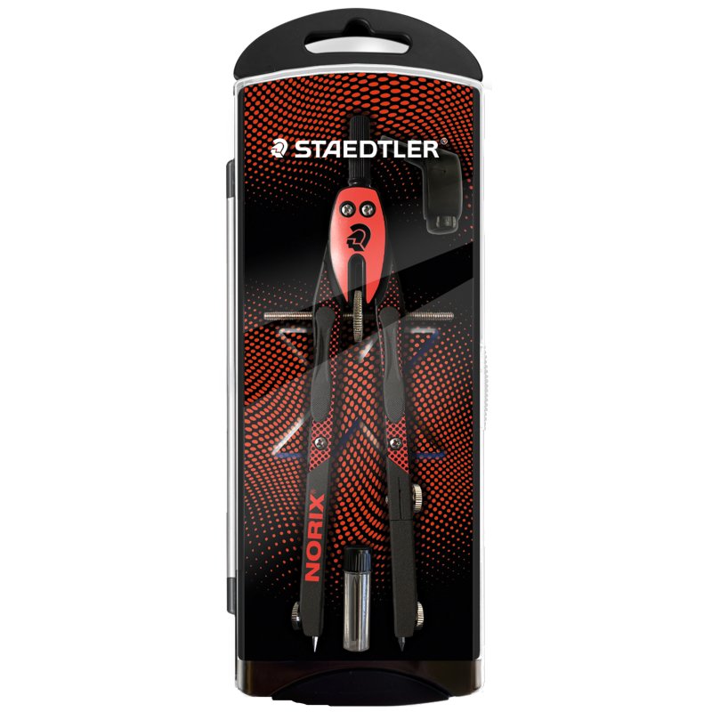 STAEDTLER compass NORIX 555, yellow, metal, push-button, 350 mm