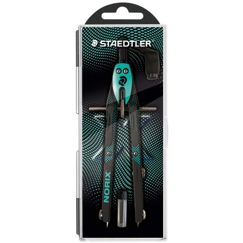 STAEDTLER compass NORIX 555, yellow, metal, push-button, 350 mm