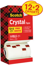 Scotch plakband Crystal Clear transparant, 19 mm × 33 m, 8 rollen