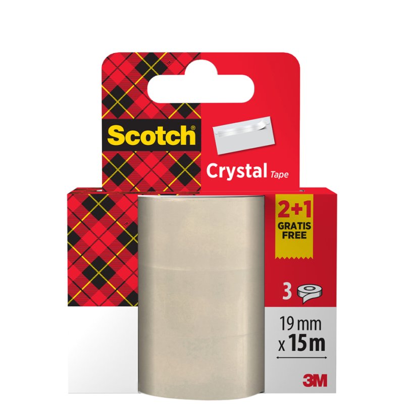 Scotch ruban adhésif Crystal Clear, 19 mm × 33 m, 14 rouleaux