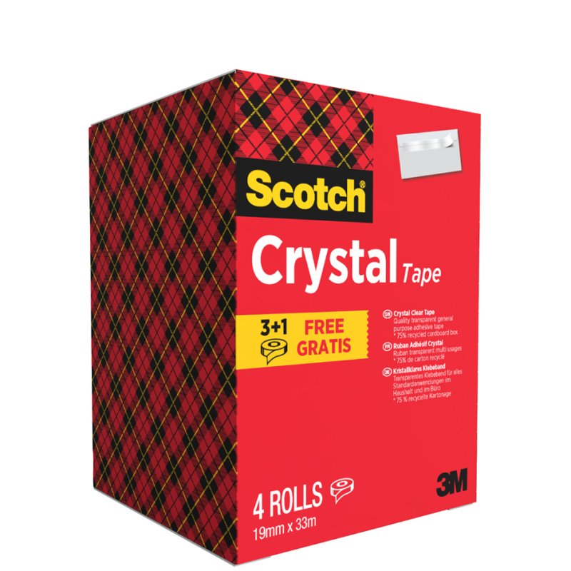 Scotch ruban adhésif Crystal Clear, 19 mm × 33 m, 14 rouleaux