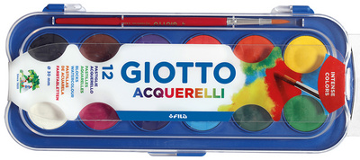 GIOTTO dekverfdoos, 24 kleuren, inclusief penseel, hoge dekkracht
