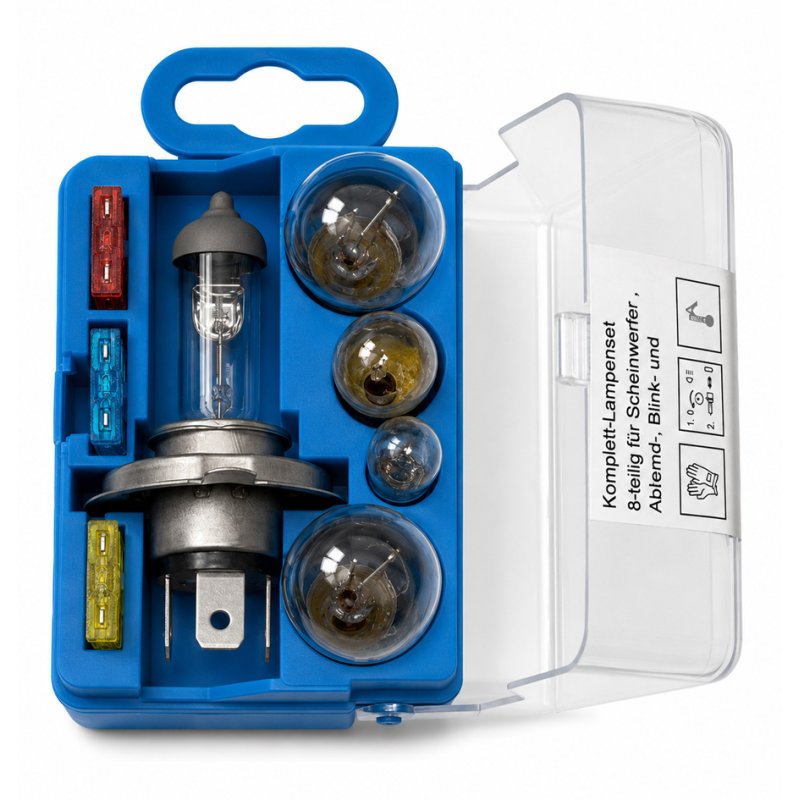 IWH coffret de rechange ampoules H4, 8 pièces, kit ampoules complet, E-approbation
