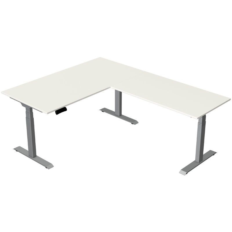 kerkmann Bureau assis-debout Move New Base avec rallonge, gris clair, 140x80x62-127 cm, hauteur électriquement réglable