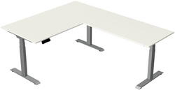 kerkmann Zit-sta bureau Move New Base met aanbouw, ahorn, elektrisch in hoogte verstelbaar, 1600 x 800 mm