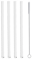 Metaltex glass straws, reusable, 20 cm, 4 pieces