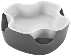 Metaltex 2-in-1 snack bowl, white/grey, 177×177×73 mm