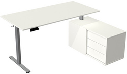 kerkmann Complete werkplek Move New Base, zit-sta bureau elektrisch verstelbaar, ahorn, 1600 x 800 mm