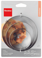 Metaltex kookrinen set, zilver, 3 stuks, 60-100 mm