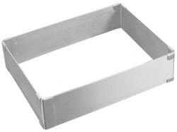 Metaltex rectangular cake frame, silver, stainless steel, adjustable