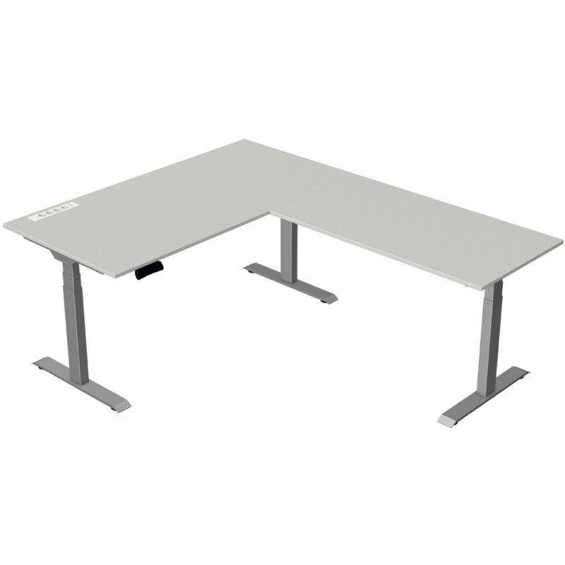 kerkmann Sit-stand desk Move New Base with add-on unit, white, 1600 x 800 x 620-1270 mm, electrically height-adjustable