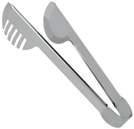 metaltex serving tongs, stainless steel, silver