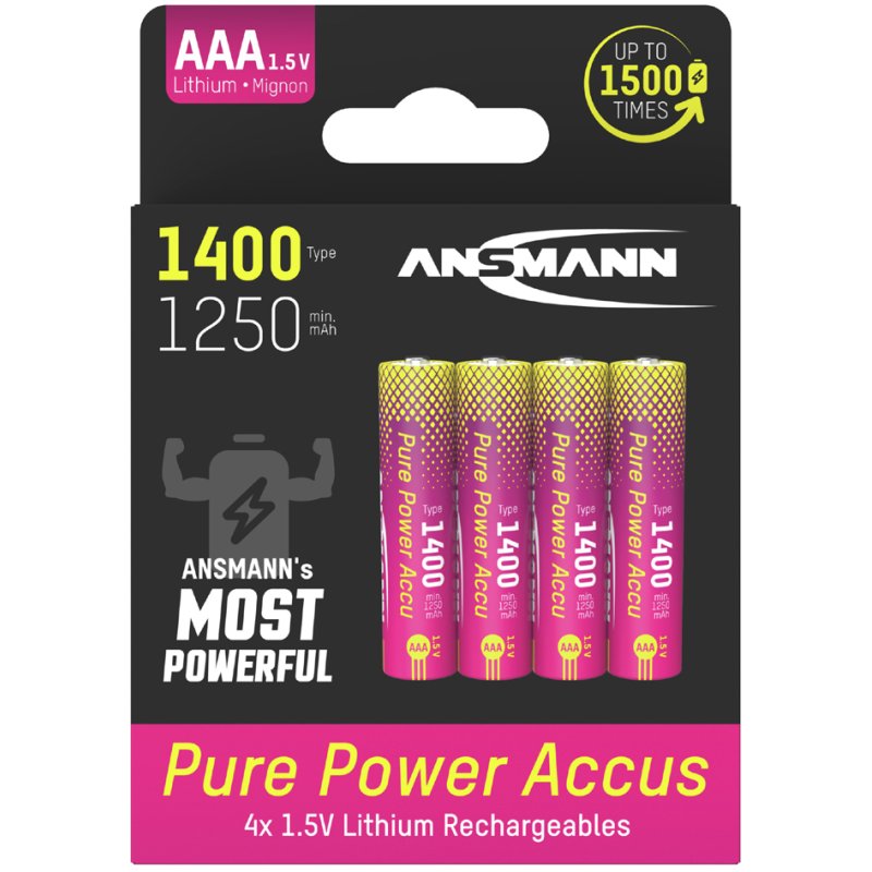 ANSMANN Pure Power rechargeable battery AAA, 1.5 V, 4 pieces