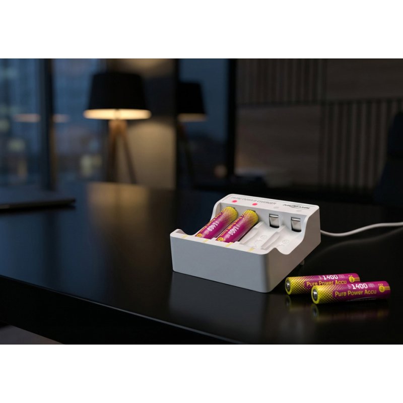 ANSMANN ladegeraat Pure Power, wit, USB-C, 4x AA accu