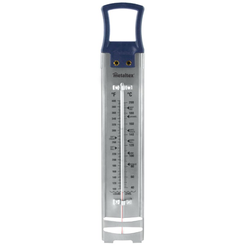 metaltex Thermomètre de cuisson et sucre 'Jammy', argent, inox et verre, jusqu'à 200°C