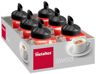 metaltex Sweet sugar dispenser, black lid, 160 ml, 6 pieces