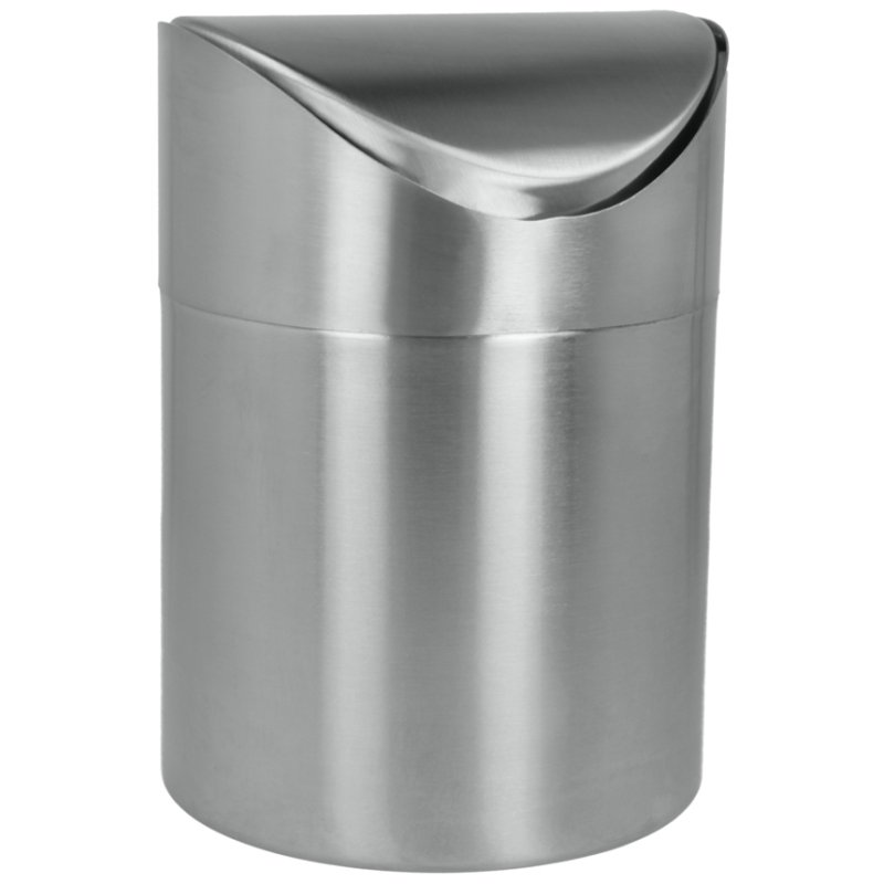 metaltex pedal bin for tableware, silver, 1.5 litres, stainless steel satin finish, swing lid