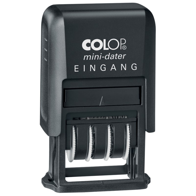 COLOP tampon dateur Mini-Dater S 1 'GEBUCHT', auto-encreur, noir, format d'impression 25 x 12 mm