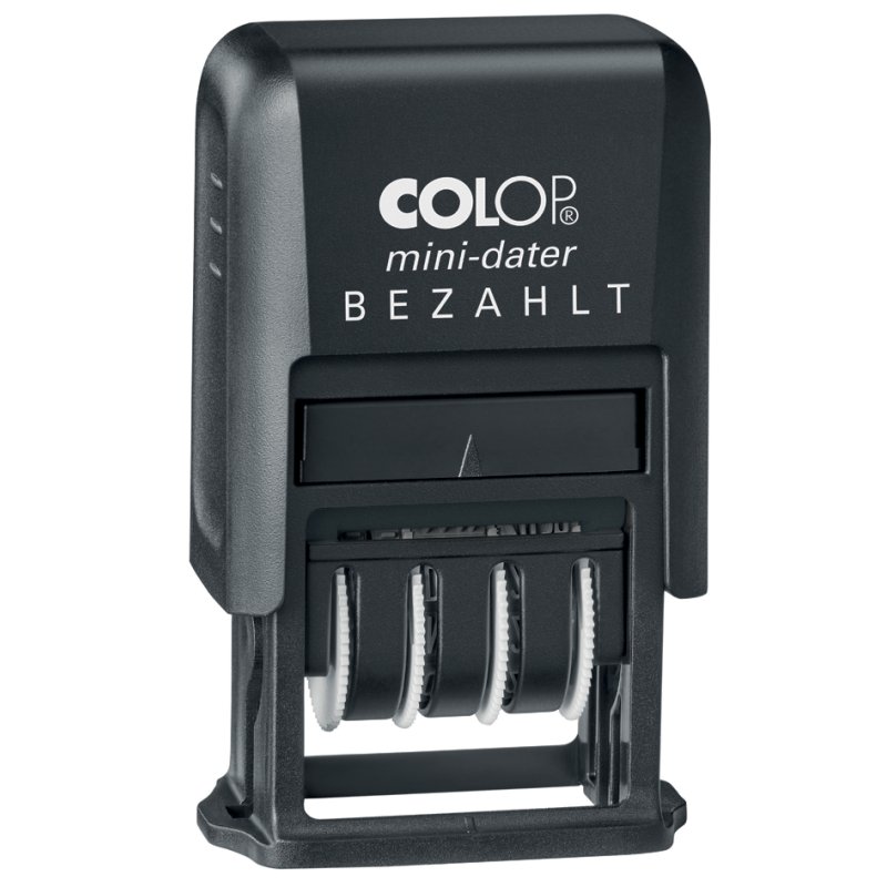 COLOP tampon dateur Mini-Dater S 1 'GEBUCHT', auto-encreur, noir, format d'impression 25 x 12 mm
