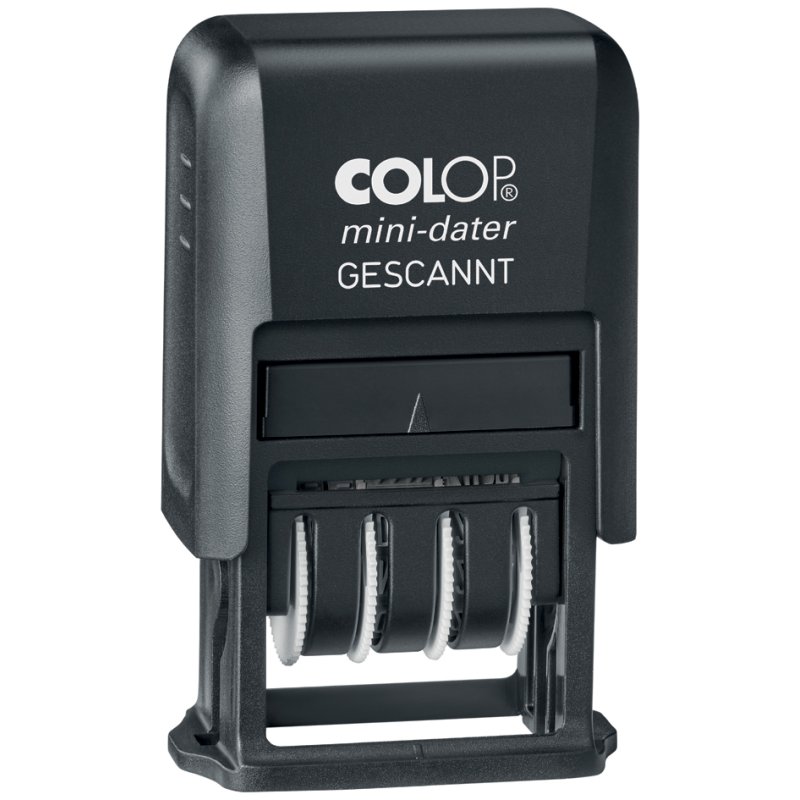 COLOP tampon dateur Mini-Dater S 1 'GEBUCHT', auto-encreur, noir, format d'impression 25 x 12 mm