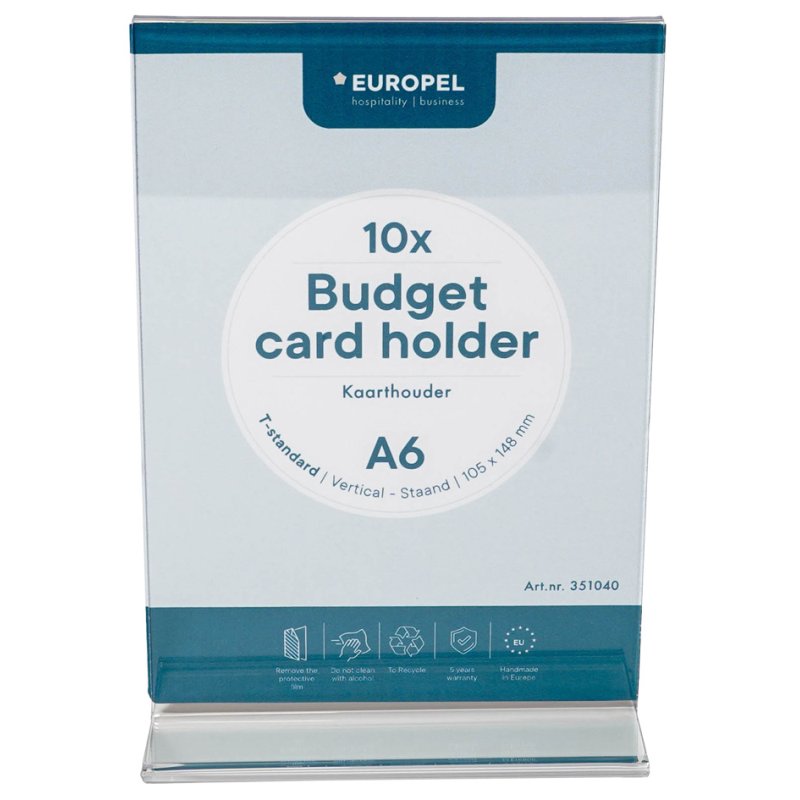 EUROPEL porte-menu Budget, DIN A6, acrylique, 10 pièces