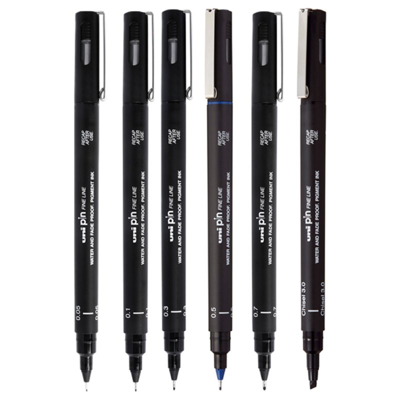 uni-ball PIN OSAKA fineliner, 6 pieces, waterproof