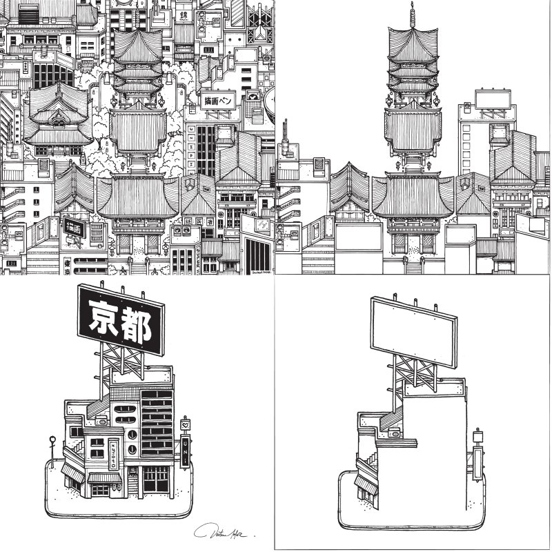 uni-ball PIN KYOTO fineliner, 6-piece set, waterproof