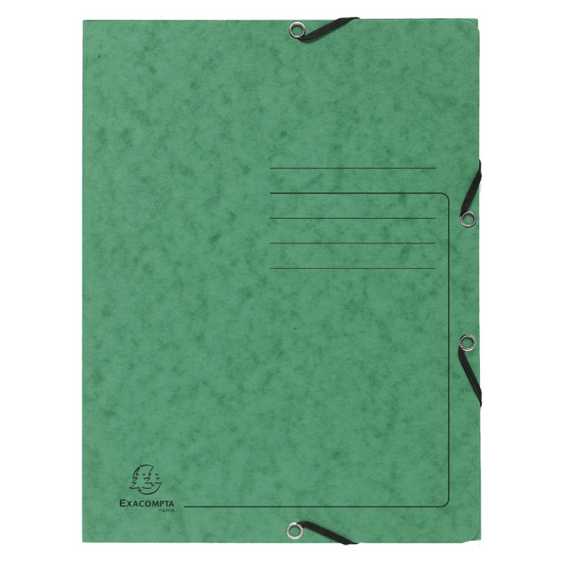 EXACOMPTA elastic folder A4, cardboard 355 g/m², turquoise, 3 flaps