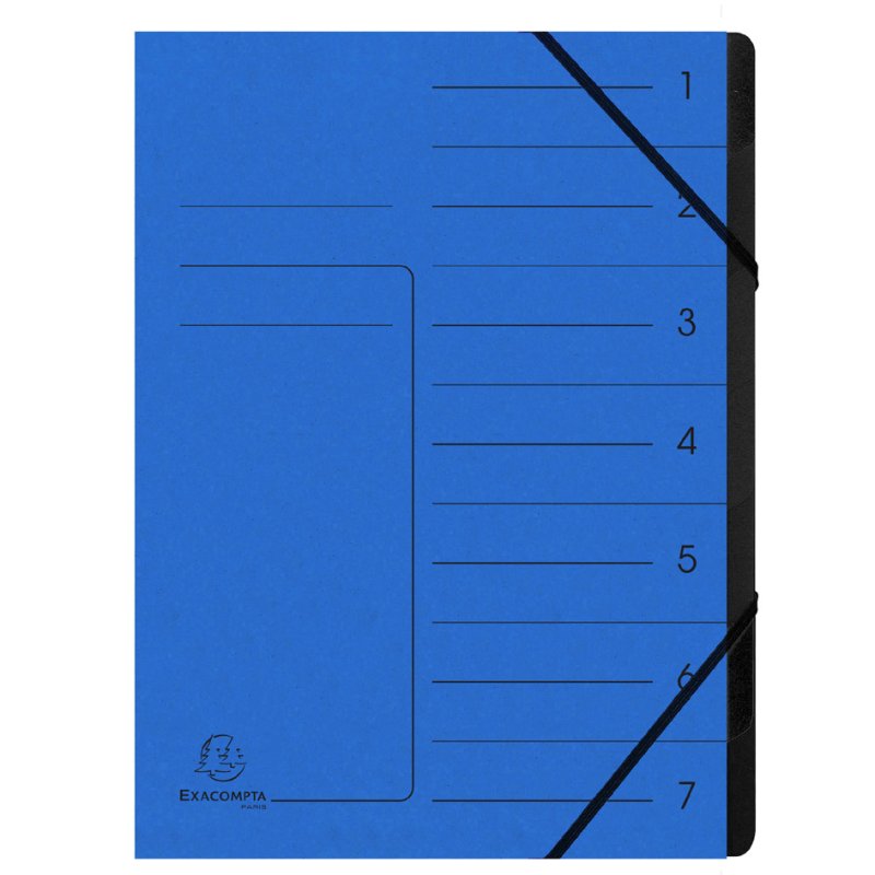 EXACOMPTA lever arch file A4, 355 g/m² board, blue, 12 compartments