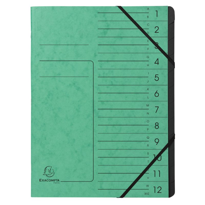 EXACOMPTA lever arch file A4, 355 g/m² board, blue, 12 compartments