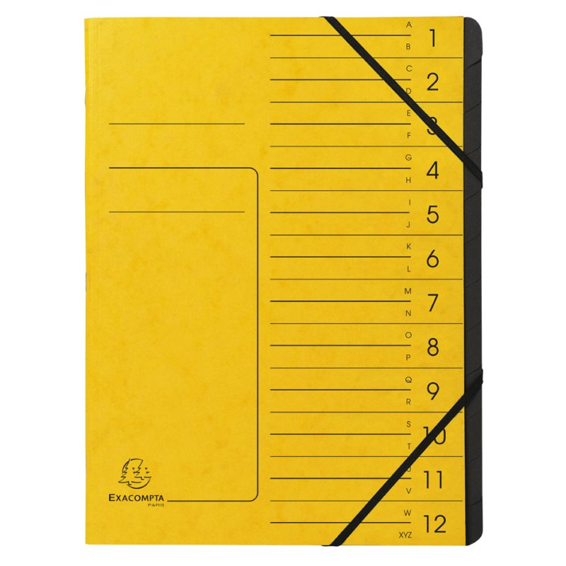 EXACOMPTA lever arch file A4, 355 g/m² board, blue, 12 compartments