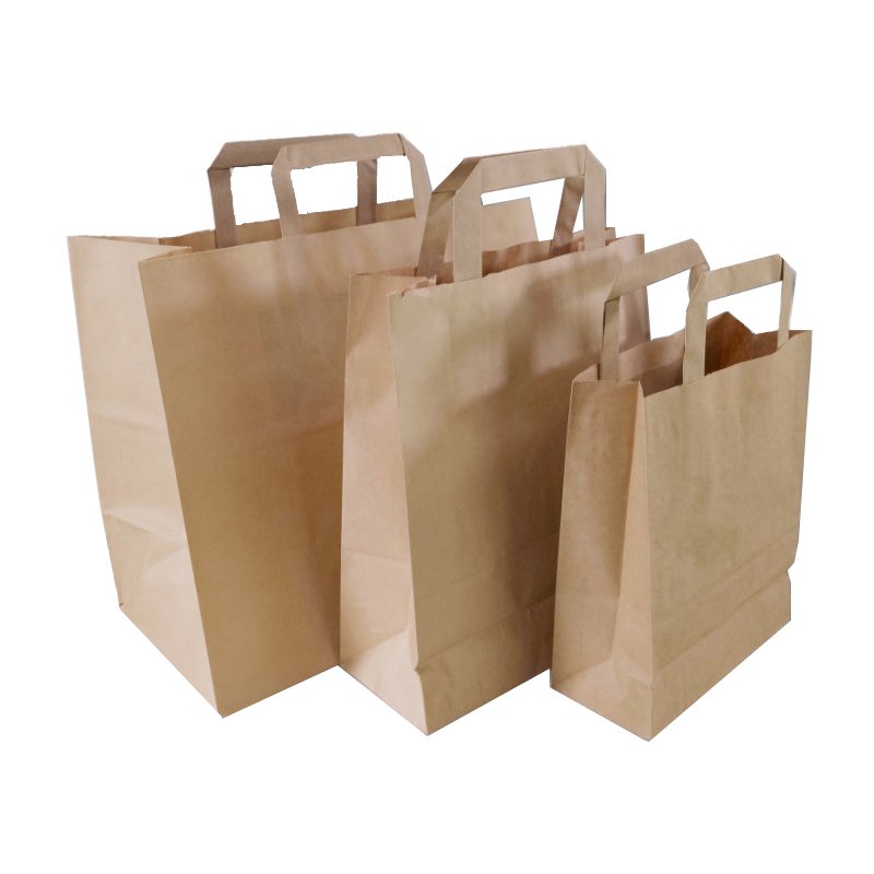 dm-folien Papier-draagtas, 220×100×280 mm, bruin, 250 stuks