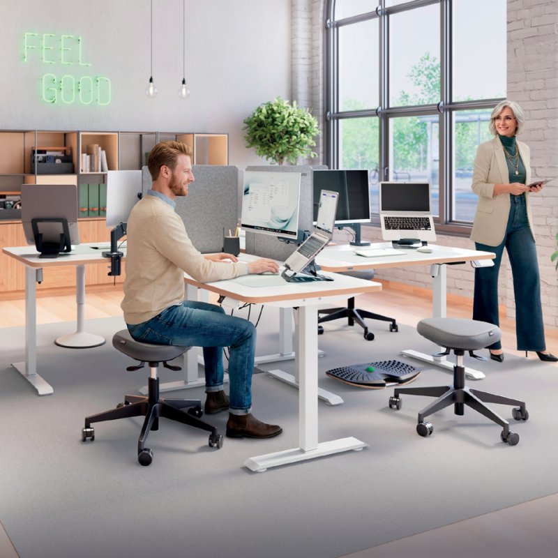 LEITZ akoestische bureauscherm, grijs, in hoogte verstelbaar 350-650 mm