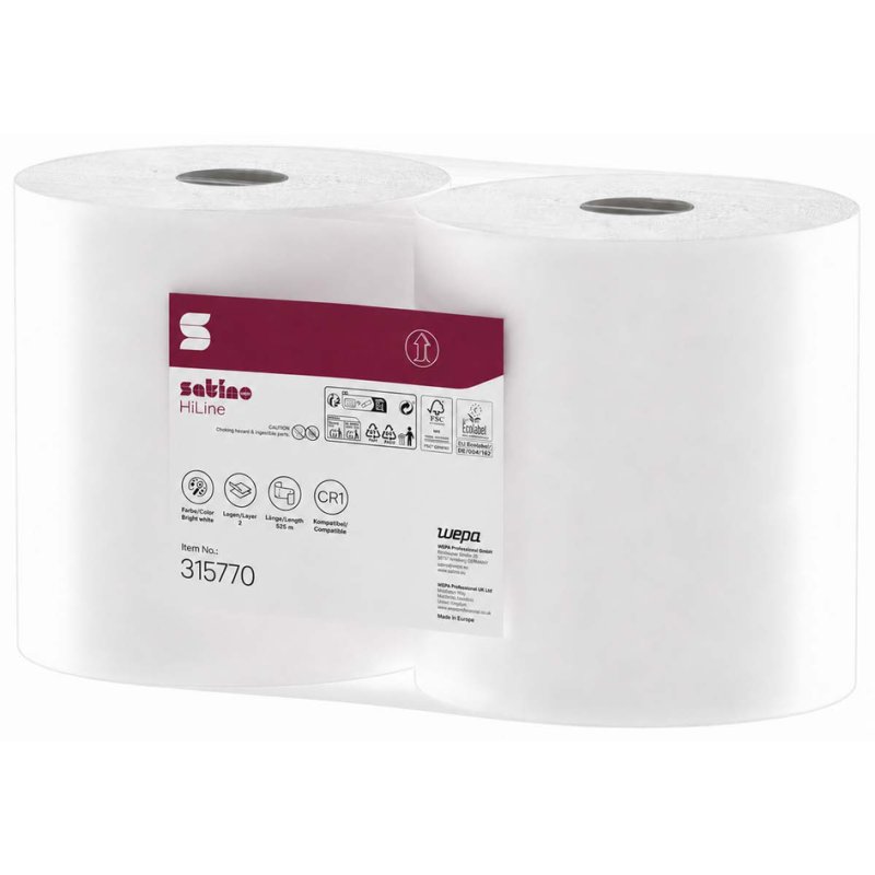 satino by wepa papier toilette HiLine, blanc, 2 plis, 230×350 mm, 2 rouleaux