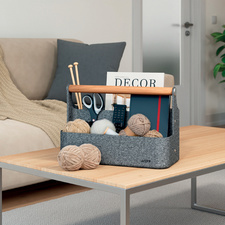 LEITZ desk organiser, dark grey, 100% recycled felt, 7.5 kg