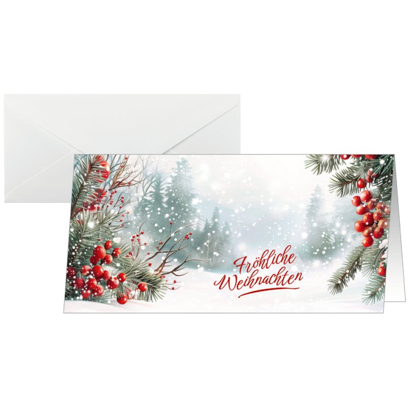 sigel Kerstkaart Scandinavian Snow, 25 stuks, wit karton 250 g/qm