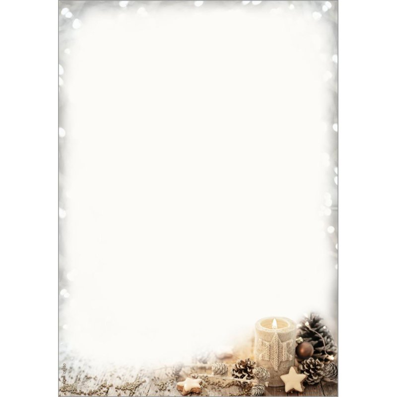 Sigel papier motif Noël Beige Christmas Candle, A4, 90 g/m², 25 feuilles