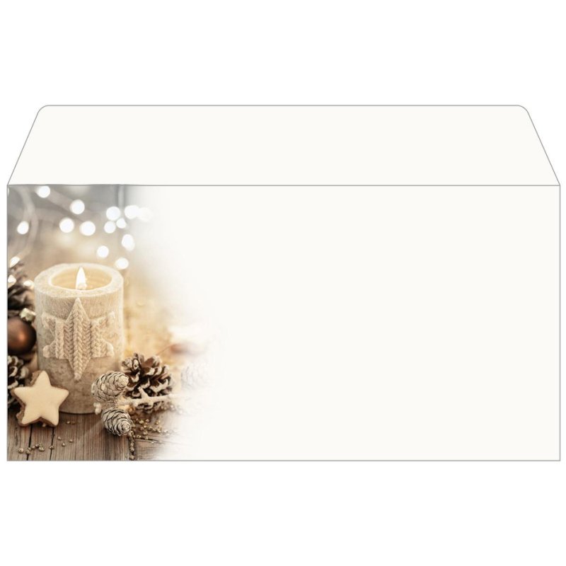 Sigel papier motif Noël Beige Christmas Candle, A4, 90 g/m², 25 feuilles