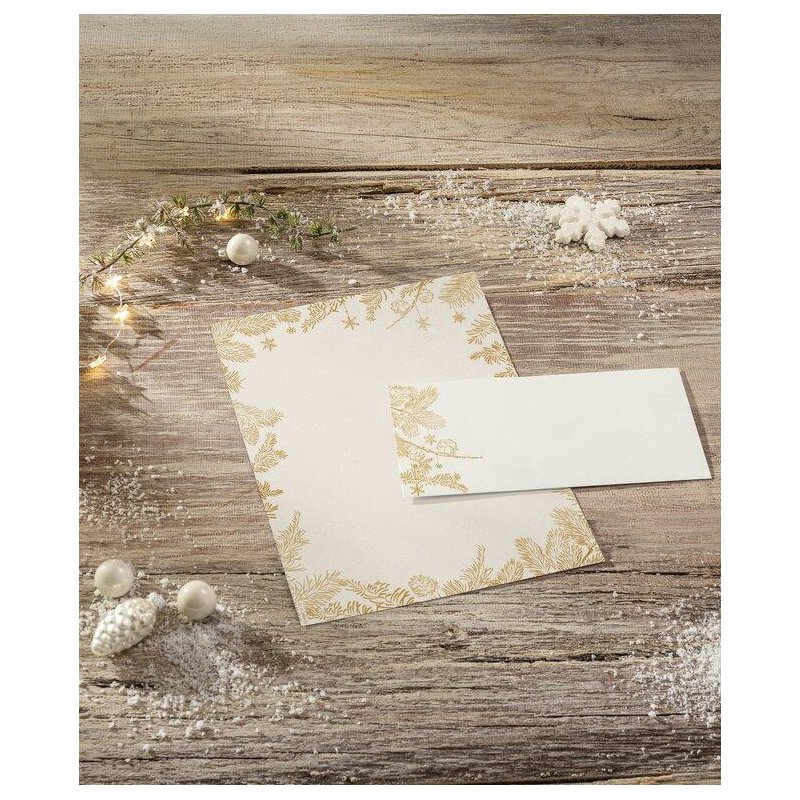 Sigel enveloppe Noël Doré, DIN long, 110×220 mm, 50 pièces