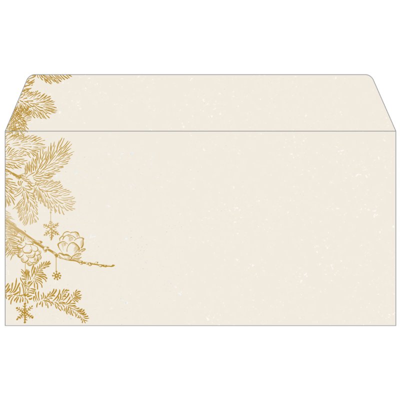 Sigel enveloppe Noël Doré, DIN long, 110×220 mm, 50 pièces